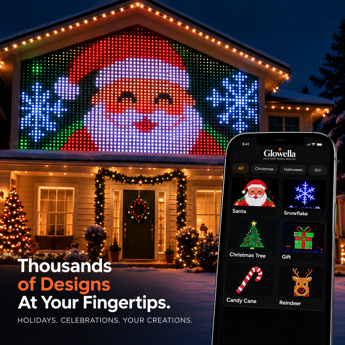 Glowella™ Christmas Smart Curtain Lights